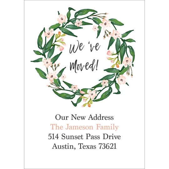 Spring Blooms Wreath Moving Announcements